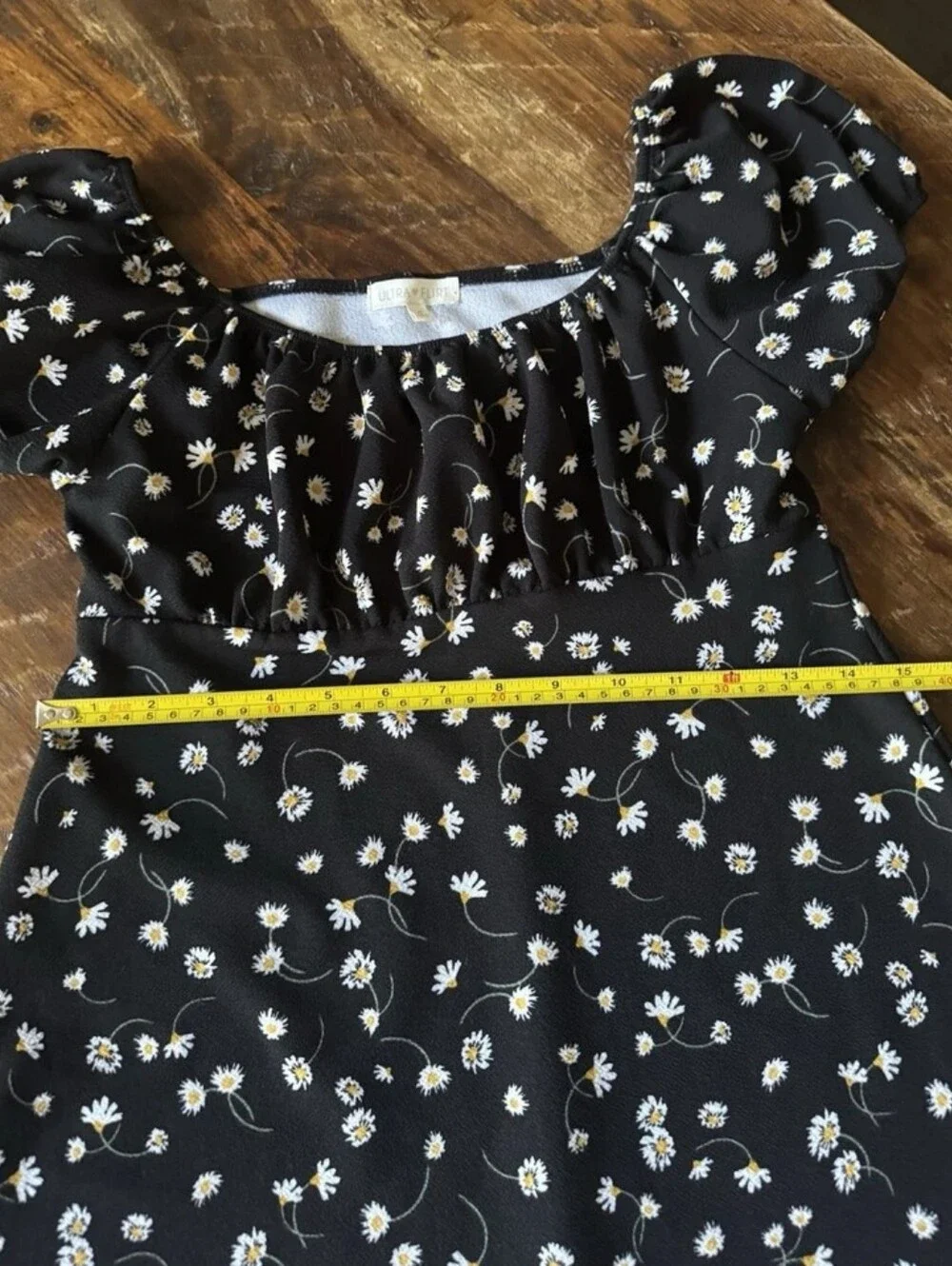 Girls Black Floral Off-Shoulder Dress